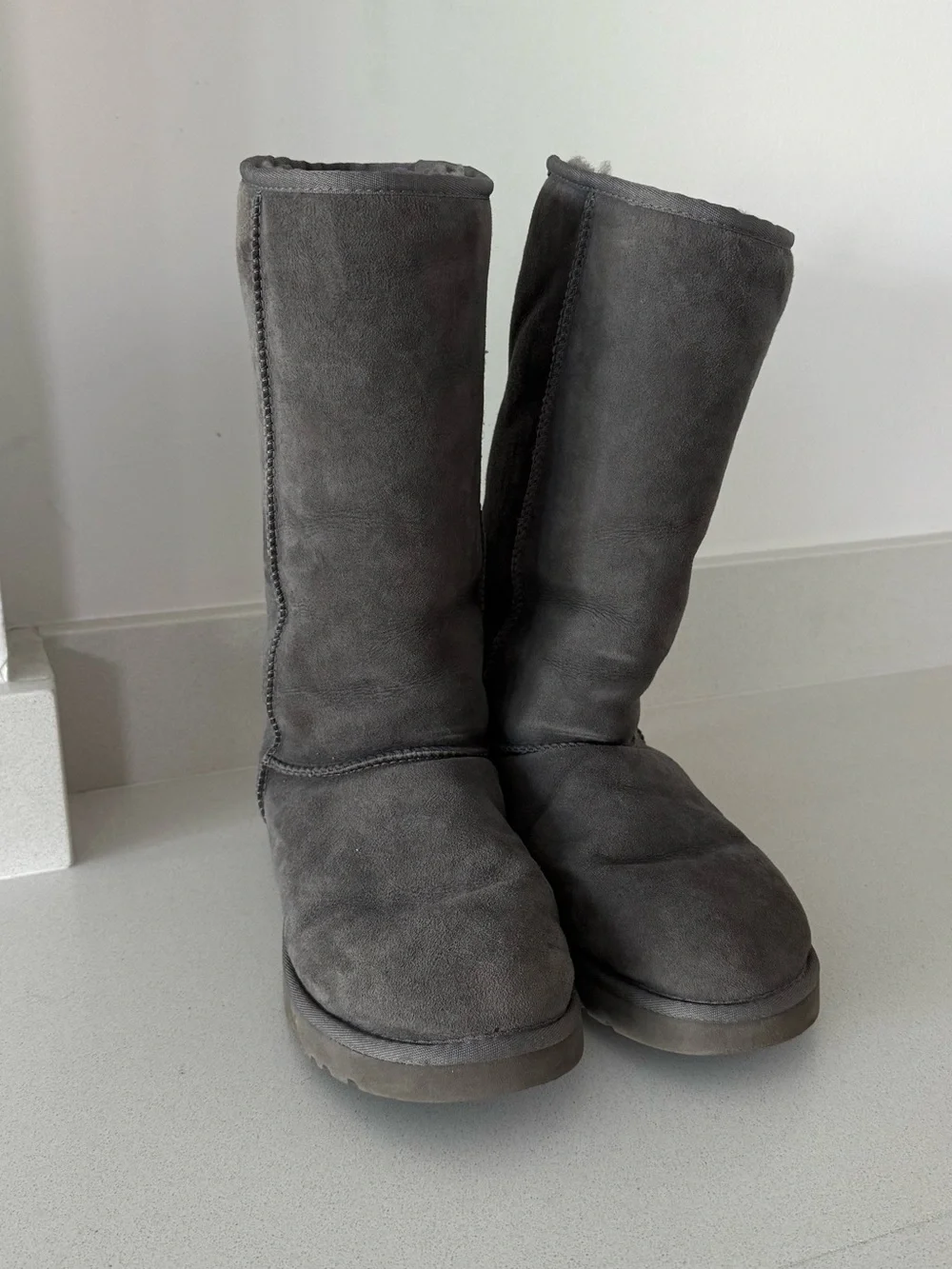 UGG Charcoal Suede Tall Boots